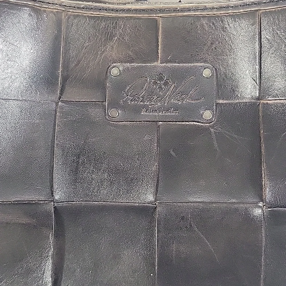 Patricia Nash Dark Brown Woven Leather Tote Bag